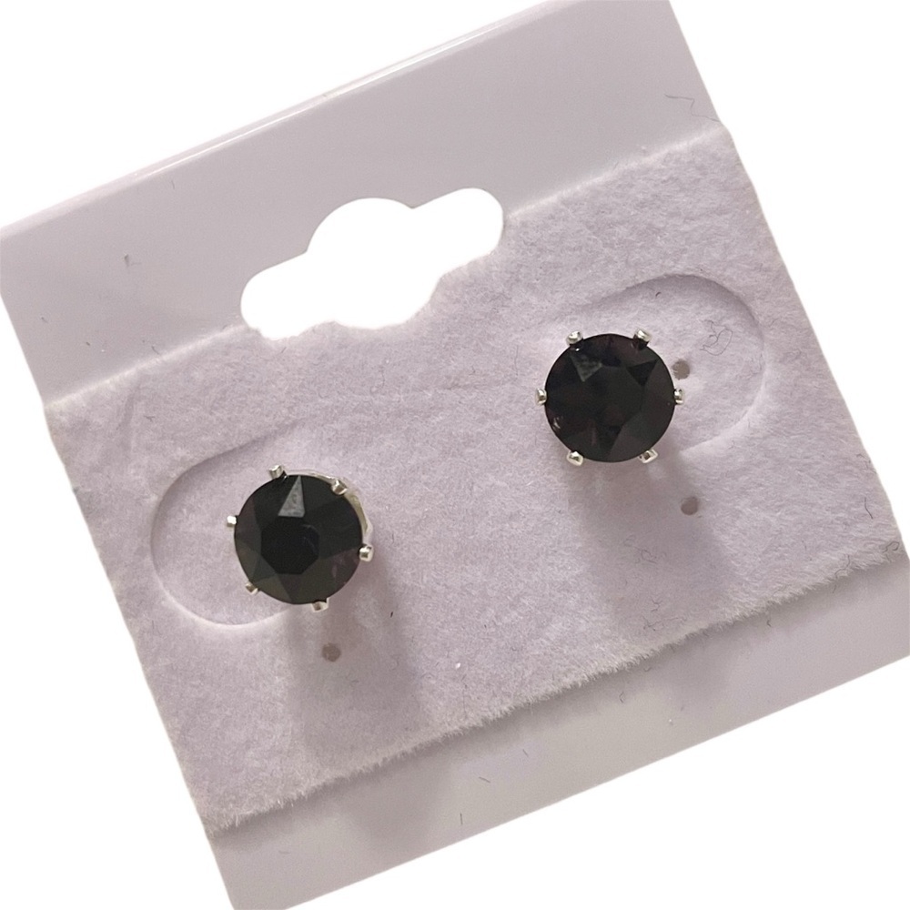 Deep Amethyst Purple Stud Earrings Made with Swarovski Crystals Silver Overlay